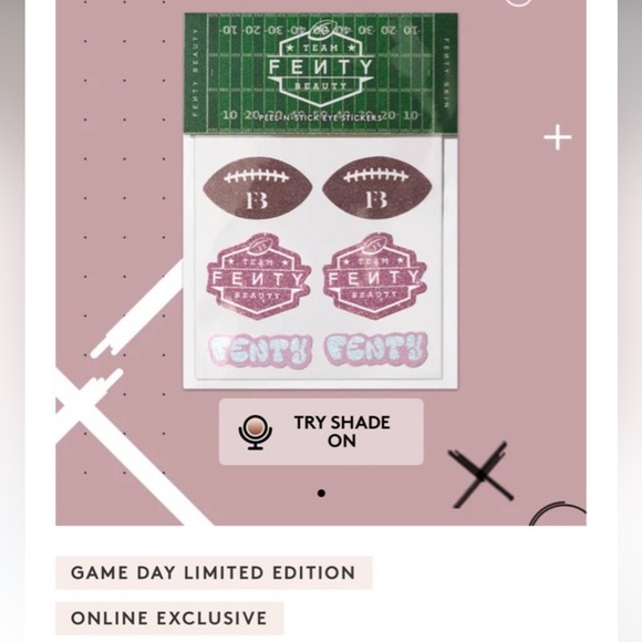 SET OF 2! FENTY BEAUTY SHOWSTOPP'R UNDEREYE STICKER SUPER BOWL Temporary Tattoo - Picture 2 of 4